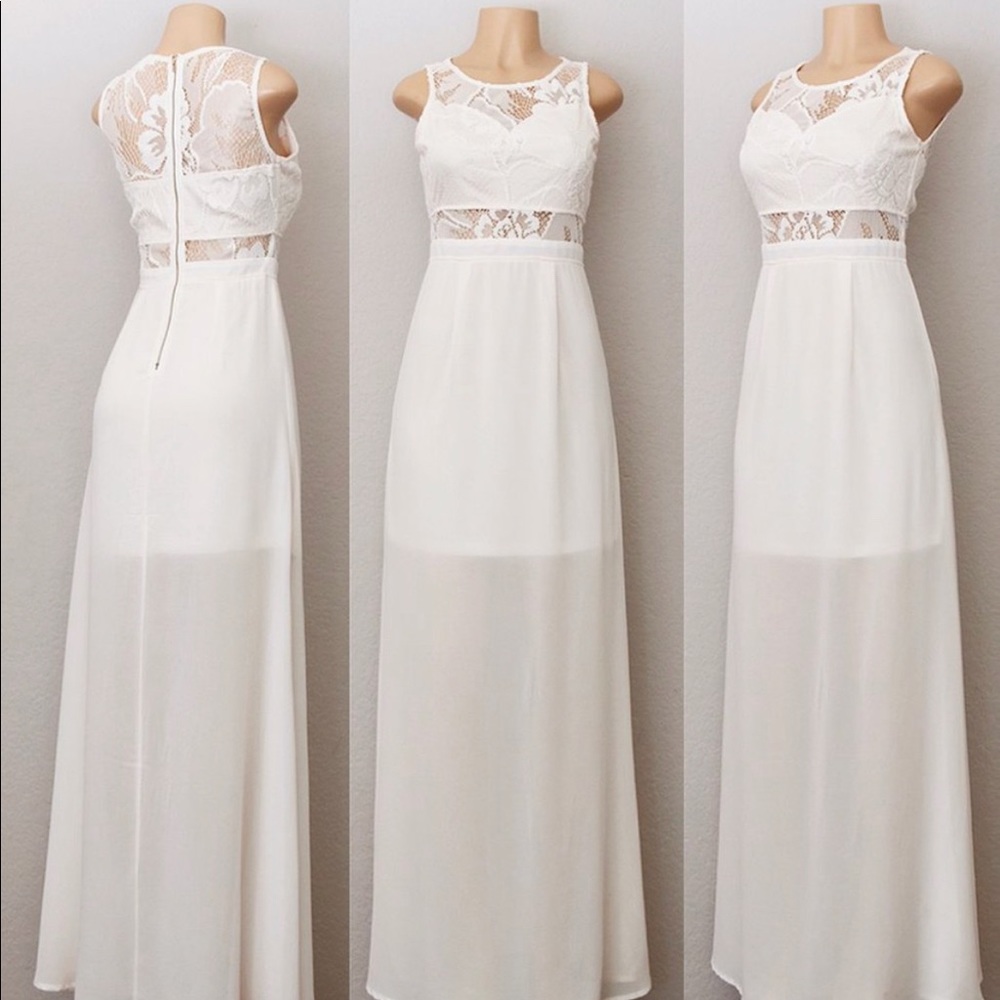 Beautiful shear bottom lace top Soièblu dress size medium